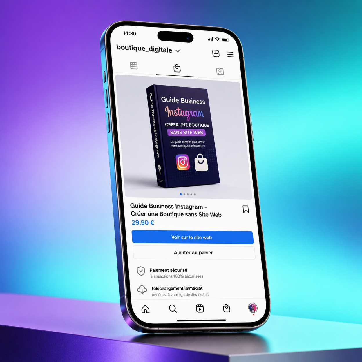 Guide Business Instagram - Créer une Boutique sans Site Web