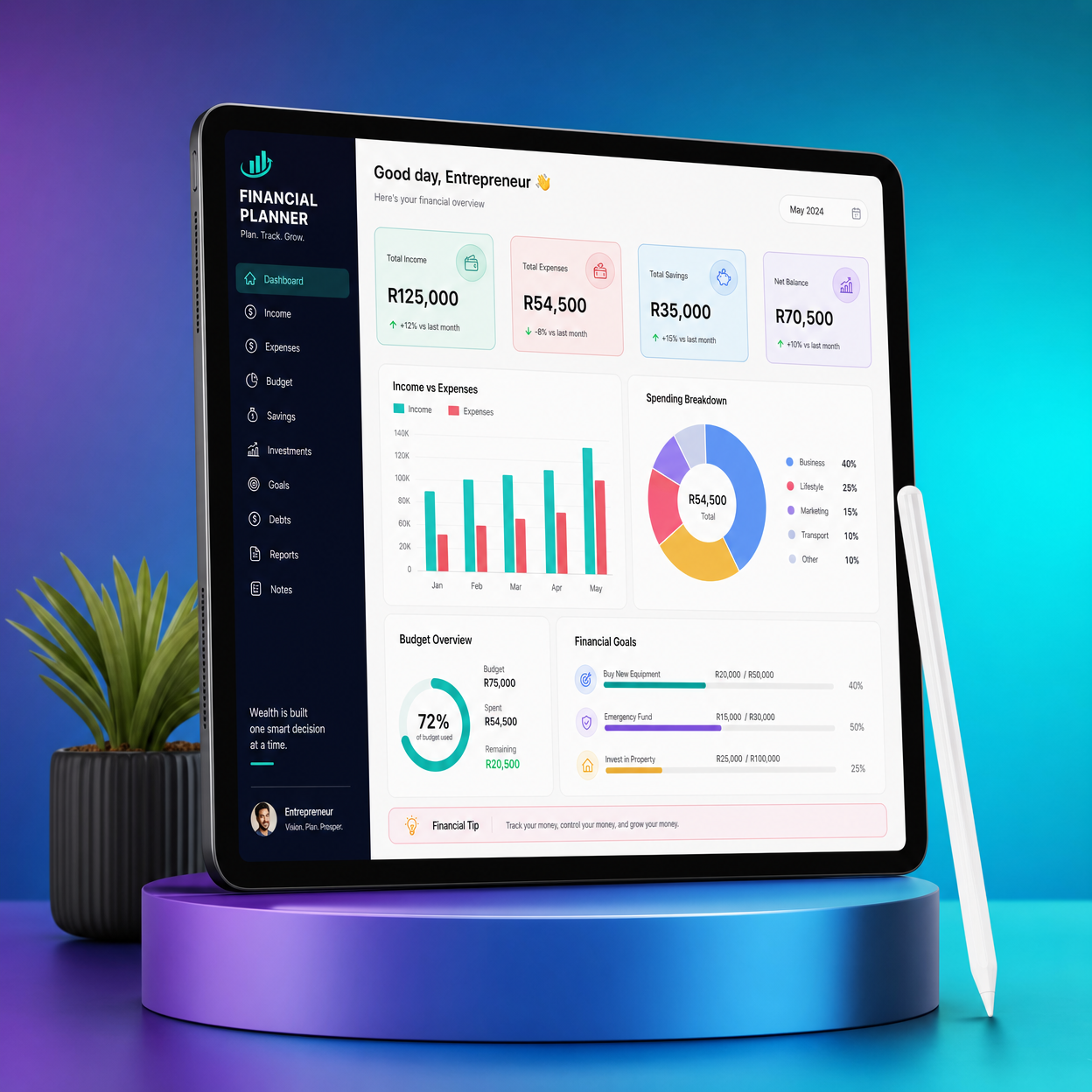 Planner Financier Digital - Gérez vos Finances comme un Pro