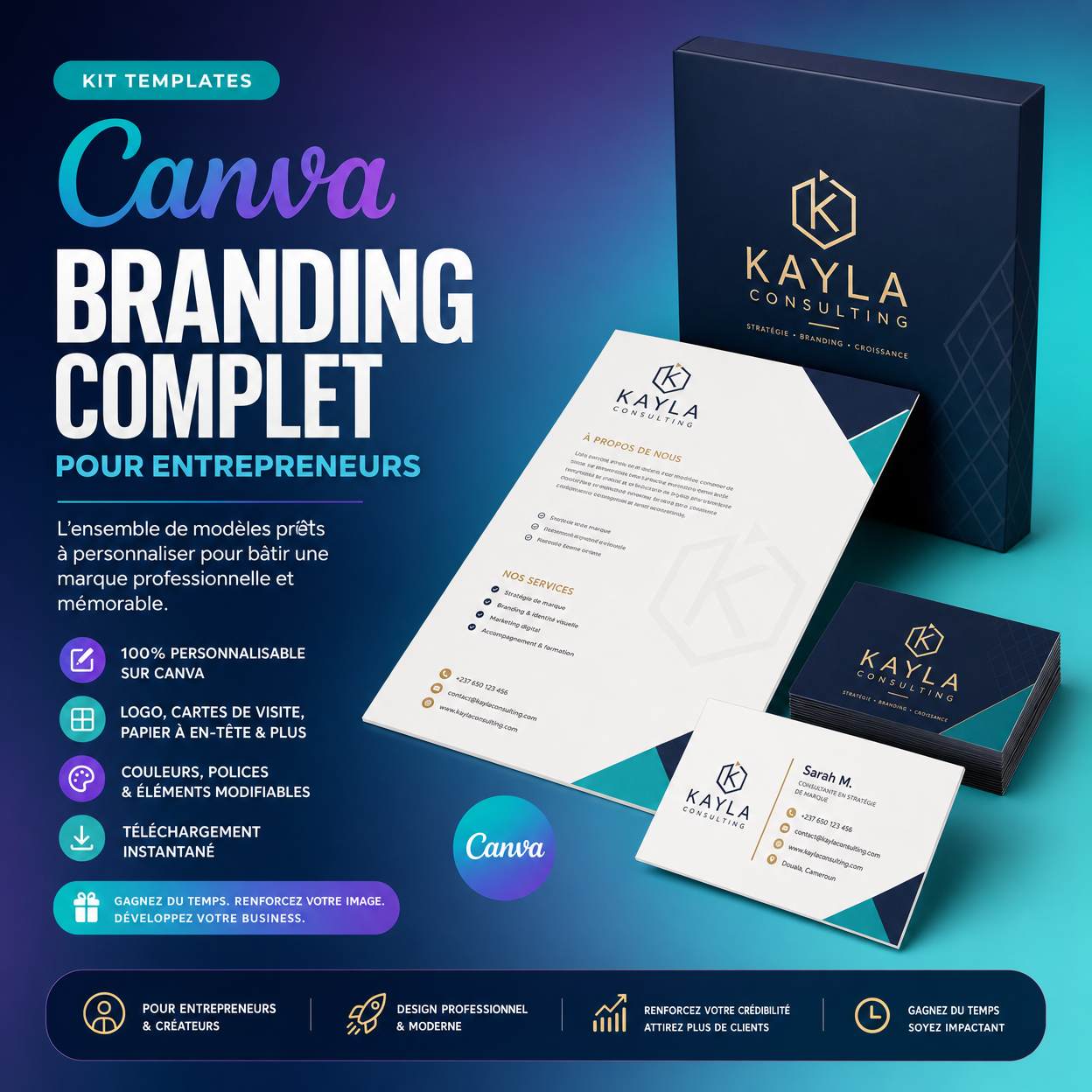 Kit Templates Canva - Branding Complet pour Entrepreneurs