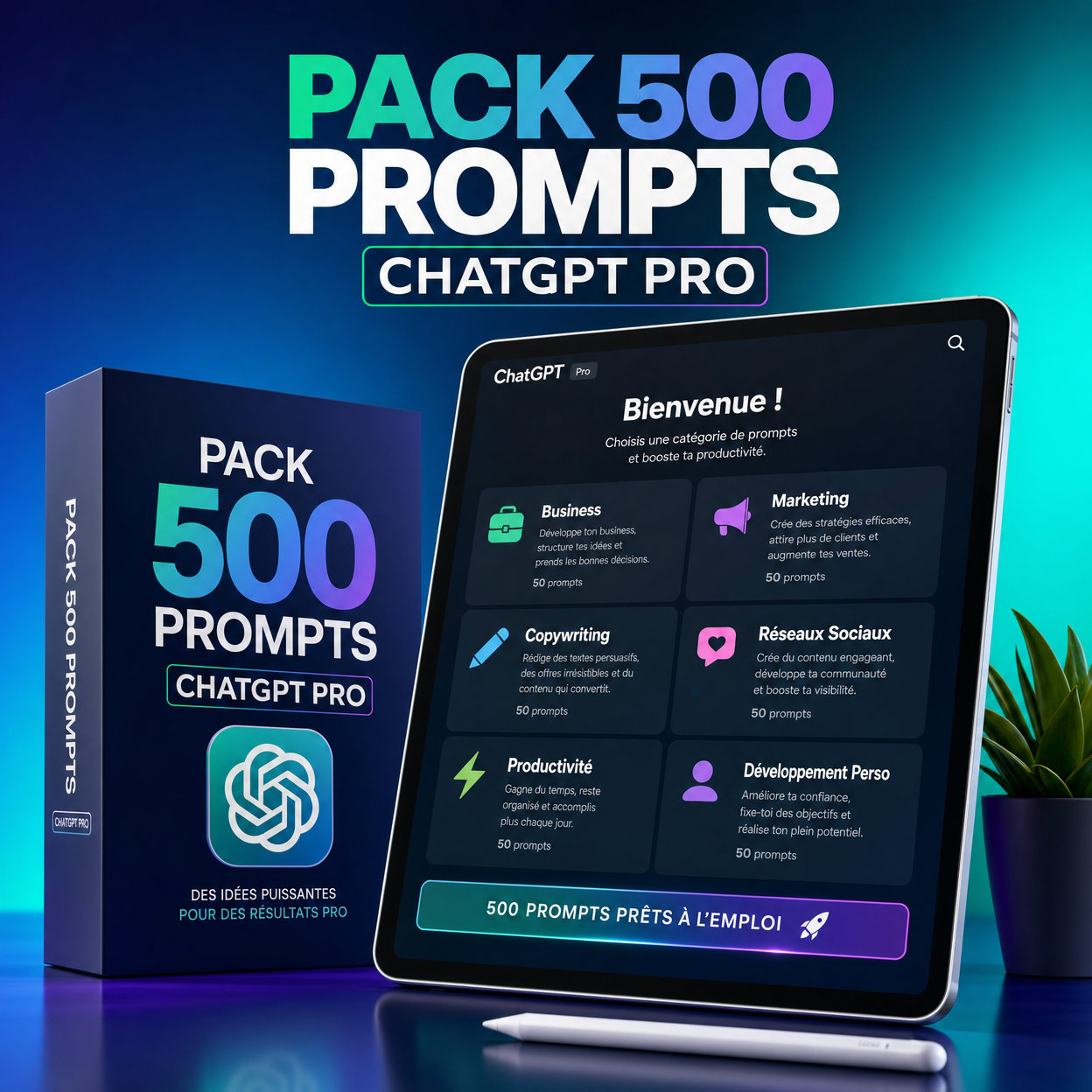 Pack 500 Prompts ChatGPT Pro - Business, Marketing, Copywriting